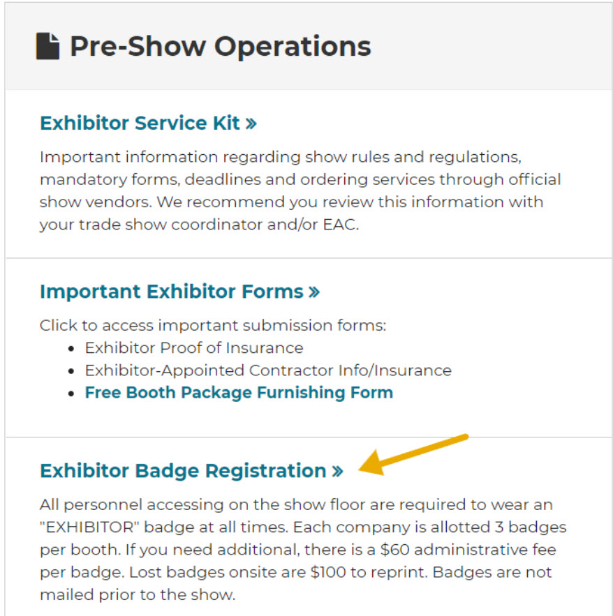 exhibitor registration